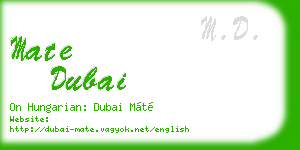 mate dubai business card